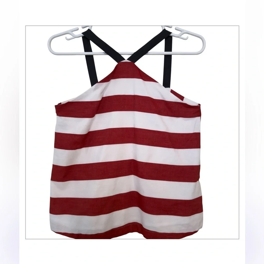Habitual Girl -red & white striped patriotic Halter Top- NWT Girls Size 13